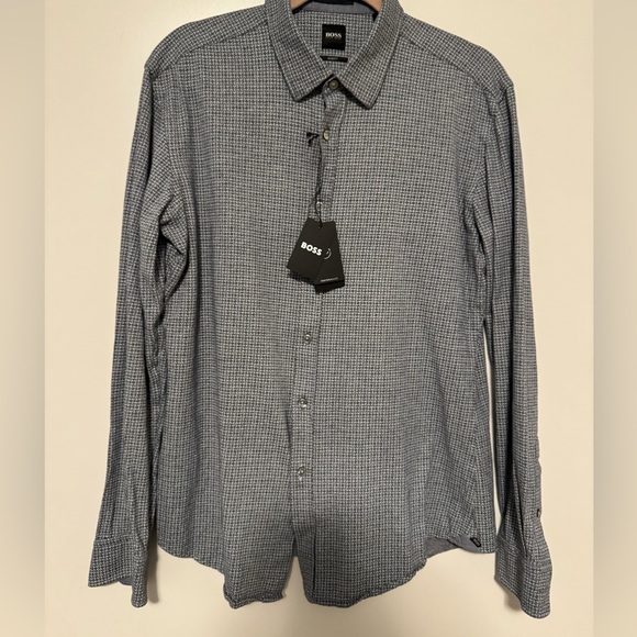 BOSS Textured Long Sleeve Shirt - Picture 3 of 3